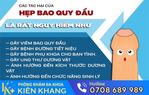 Hẹp bao quy đầu gây nhiều tác hại